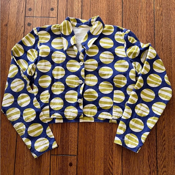 Vintage Handmade Cropped Jacket Like Marimekko - Picture 1 of 4